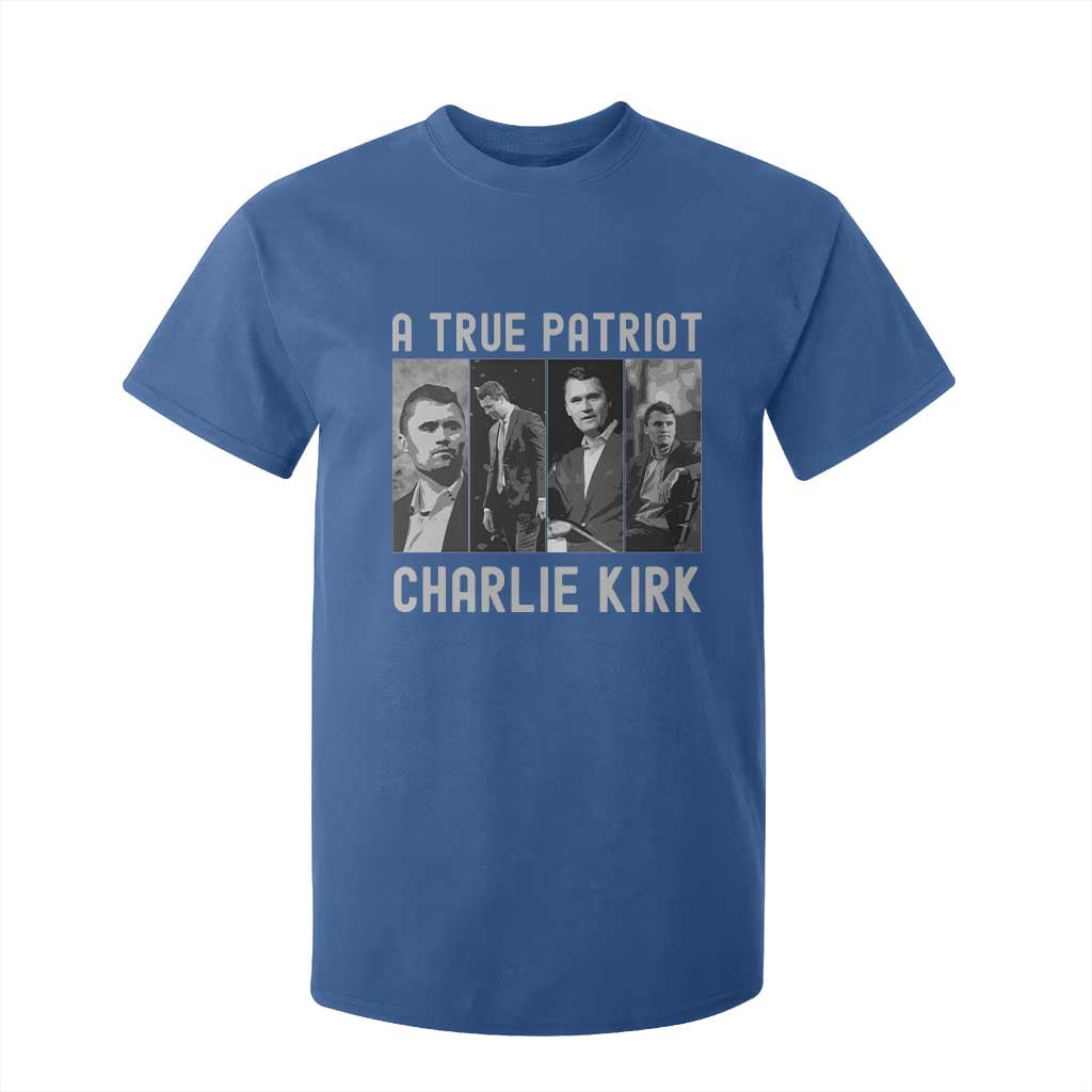 Charlie Kirk Tribute T Shirt For Kid A True Patriot Conservative Memorial TS02 Royal Blue Print Your Wear