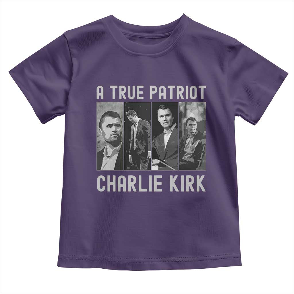 Charlie Kirk Tribute Toddler T Shirt A True Patriot Conservative Memorial TS02 Purple Print Your Wear