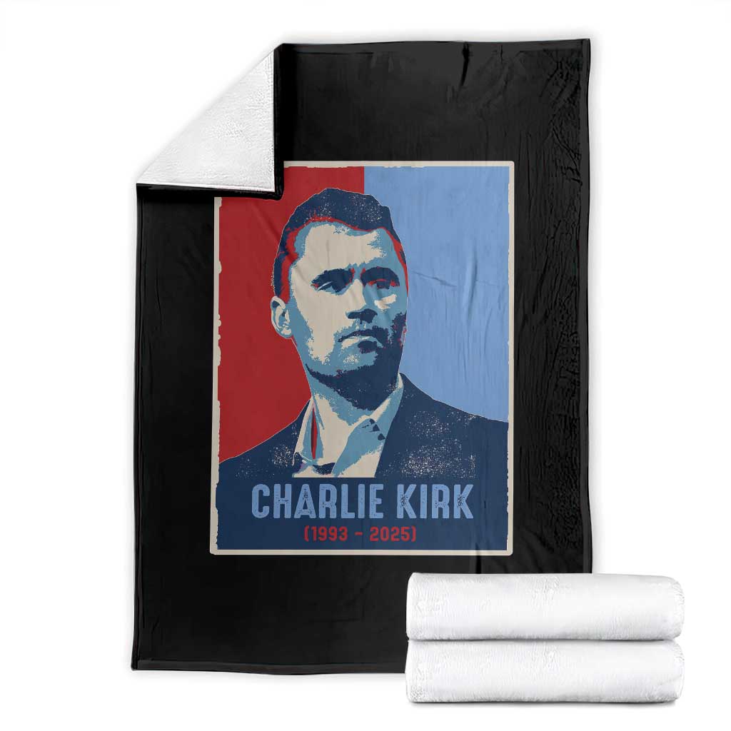 Charlie Kirk Tribute Throw Blanket Freedom Hope Memorial 1993 2025 TS02 Black Print Your Wear