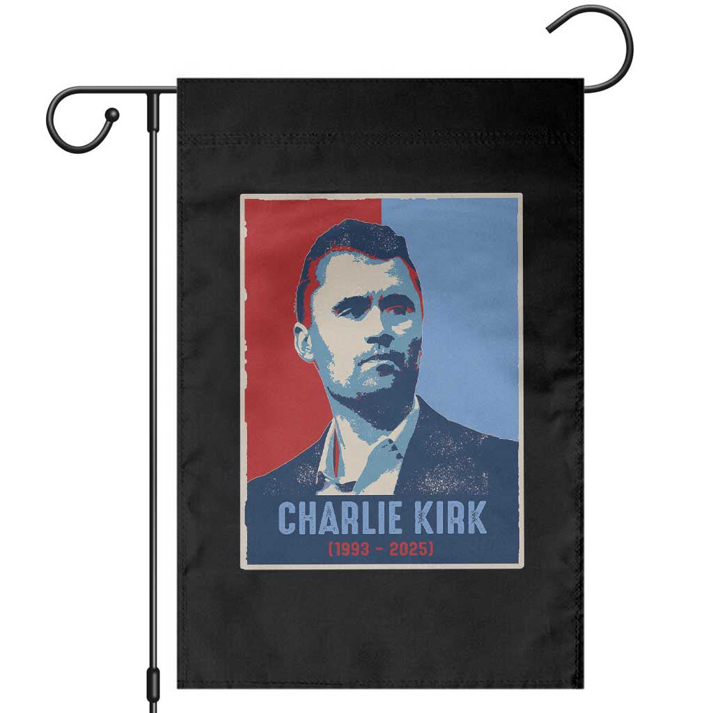 Charlie Kirk Tribute Garden Flag Freedom Hope Memorial 1993 2025 TS02 Black Print Your Wear