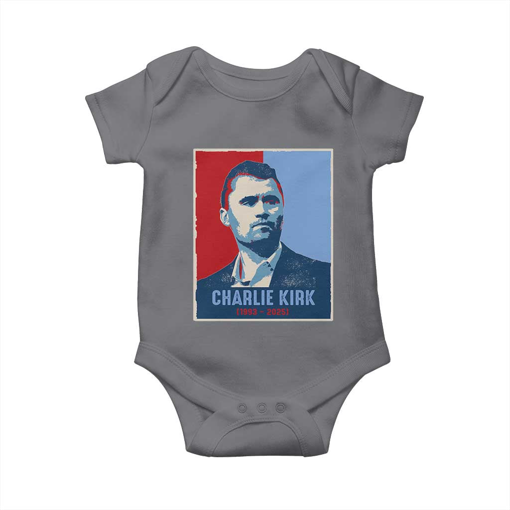 Charlie Kirk Tribute Baby Onesie Freedom Hope Memorial 1993 2025 TS02 Charcoal Print Your Wear