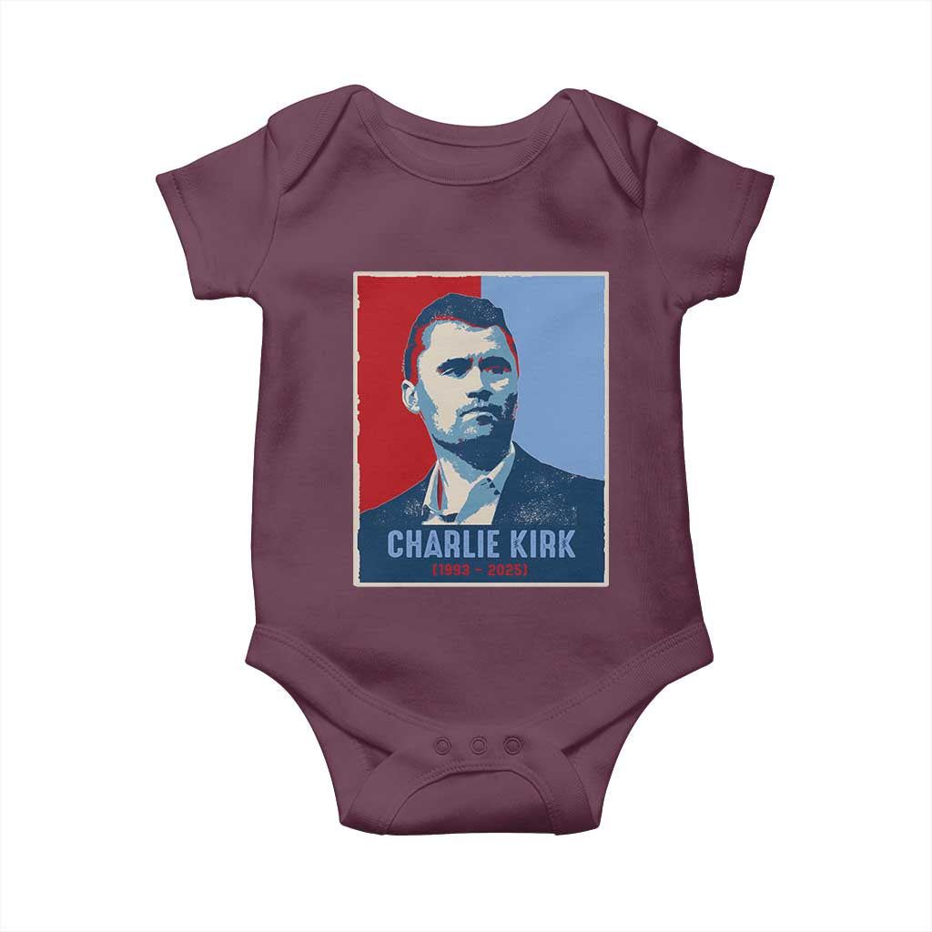 Charlie Kirk Tribute Baby Onesie Freedom Hope Memorial 1993 2025 TS02 Maroon Print Your Wear