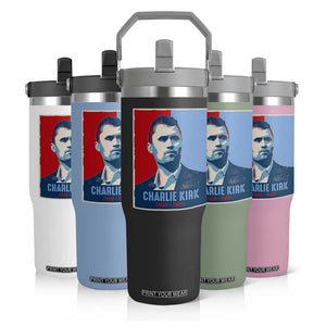 Charlie Kirk Tribute Flip Straw Tumbler Freedom Hope Memorial 1993 2025 TS02 Print Your Wear