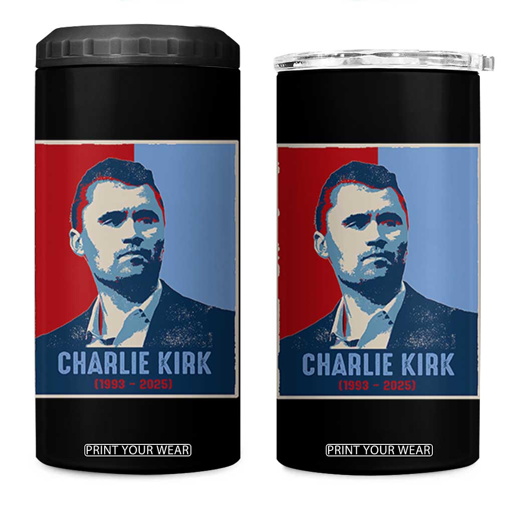 Charlie Kirk Tribute 4 in 1 Can Cooler Tumbler Freedom Hope Memorial 1993 2025 TS02 One Size: 16 oz Black Print Your Wear
