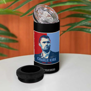 Charlie Kirk Tribute 4 in 1 Can Cooler Tumbler Freedom Hope Memorial 1993 2025 TS02 Print Your Wear