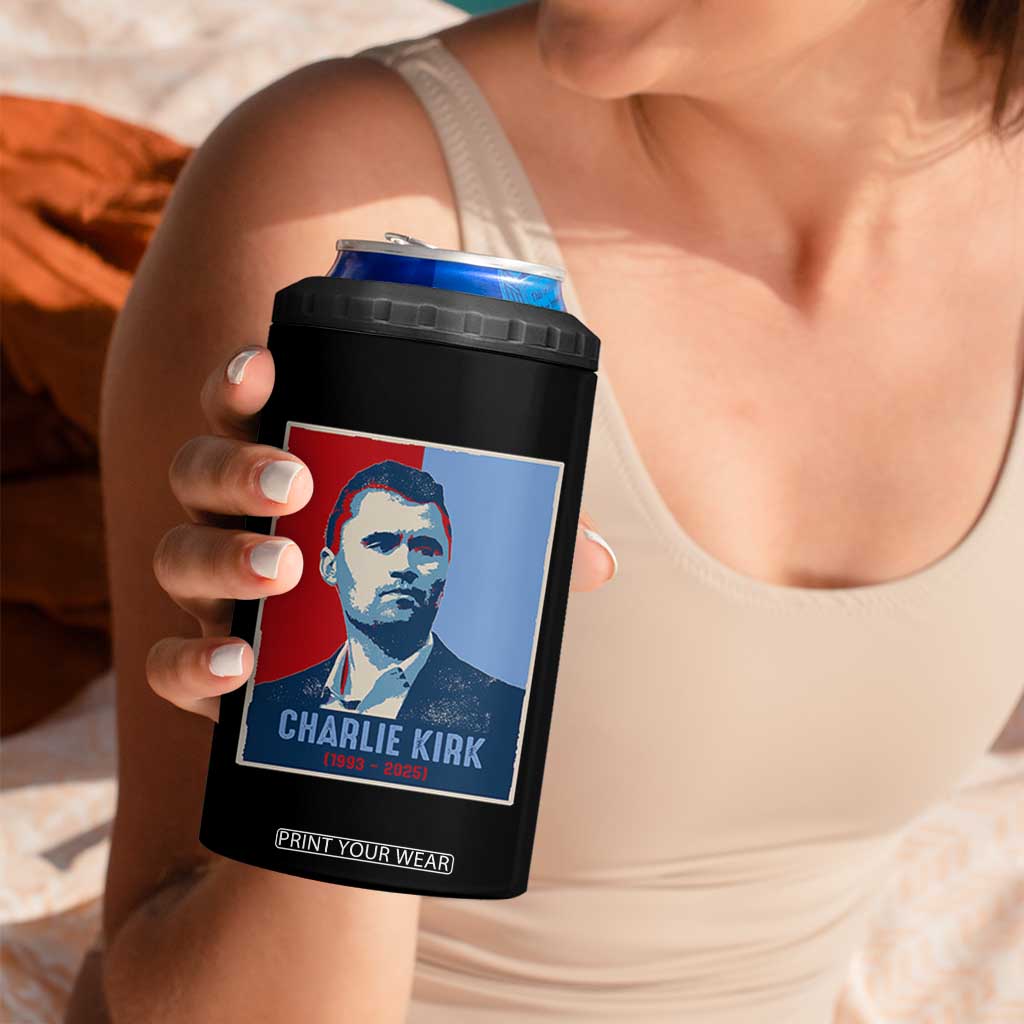 Charlie Kirk Tribute 4 in 1 Can Cooler Tumbler Freedom Hope Memorial 1993 2025 TS02 Print Your Wear