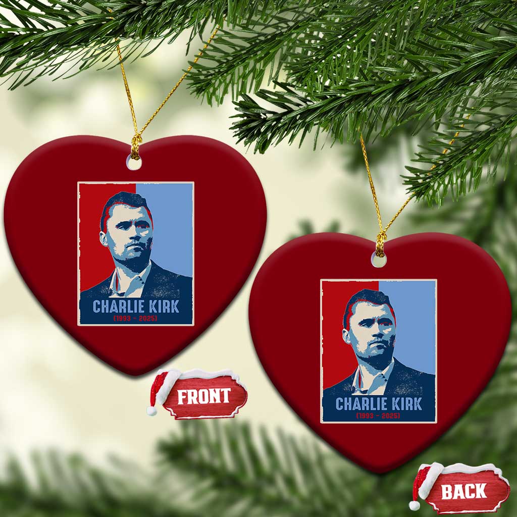 Charlie Kirk Tribute Ceramic Ornament Freedom Hope Memorial 1993 2025 TS02 Print Your Wear