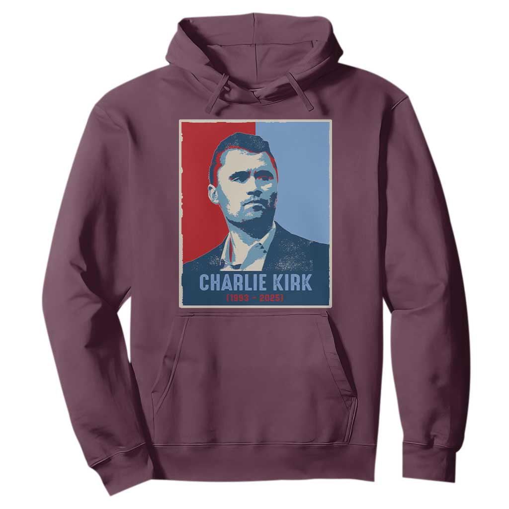 Charlie Kirk Tribute Hoodie Freedom Hope Memorial 1993 2025 TS02 Maroon Print Your Wear