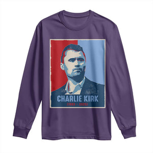 Charlie Kirk Tribute Long Sleeve Shirt Freedom Hope Memorial 1993 2025 TS02 Purple Print Your Wear