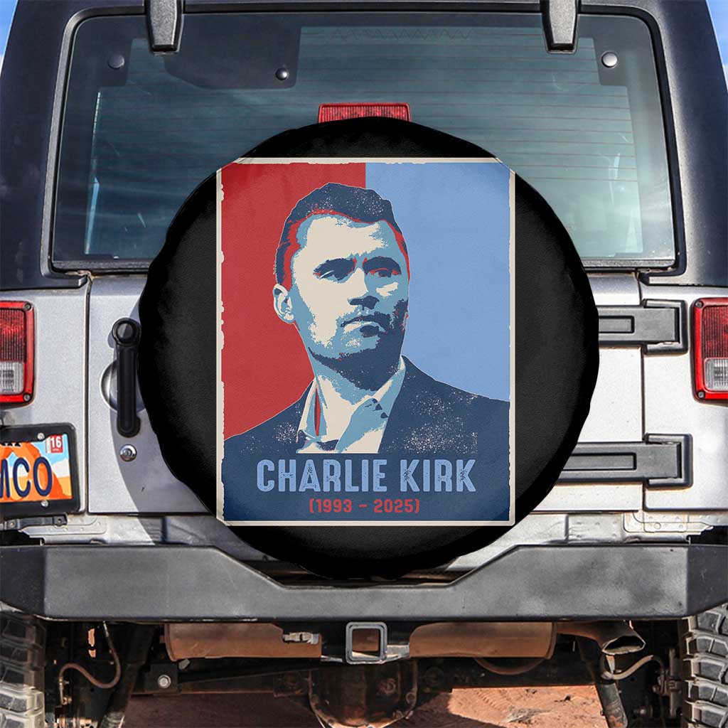 Charlie Kirk Tribute Spare Tire Cover Freedom Hope Memorial 1993 2025 TS02 No hole Black Print Your Wear