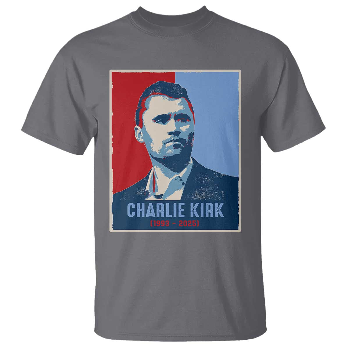 Charlie Kirk Tribute T Shirt Freedom Hope Memorial 1993 2025 TS02 Charcoal Print Your Wear