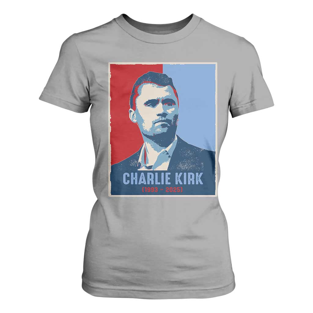 Charlie Kirk Tribute T Shirt For Women Freedom Hope Memorial 1993 2025 TS02 Sport Gray Print Your Wear