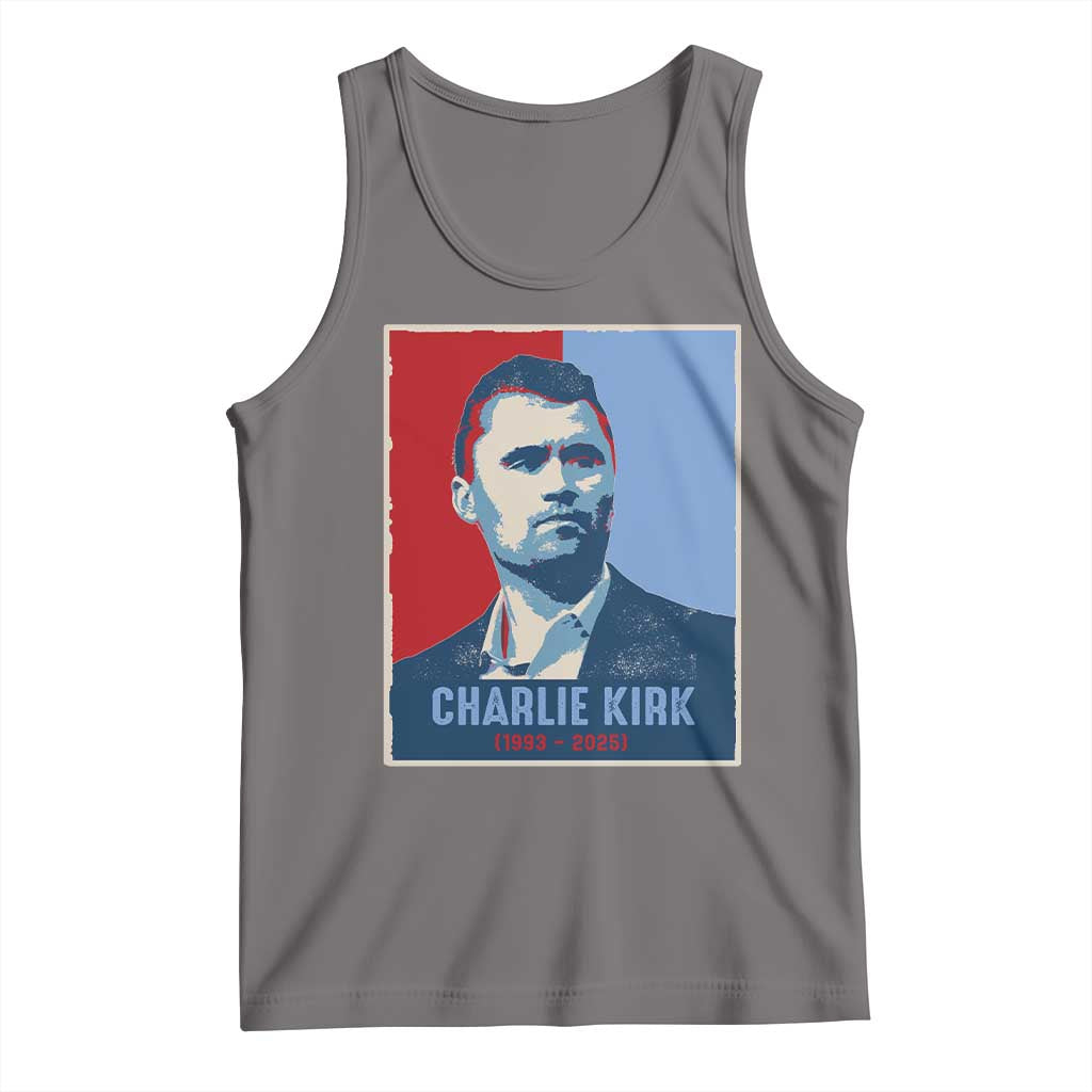 Charlie Kirk Tribute Tank Top Freedom Hope Memorial 1993 2025 TS02 Deep Heather Print Your Wear
