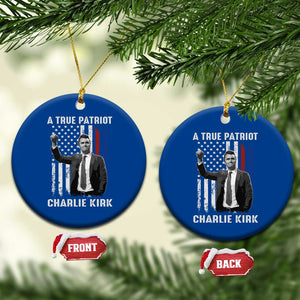 Charlie Kirk Tribute Ceramic Ornament A True Patriot Freedom American Flag TS02 1pc Blue Print Your Wear