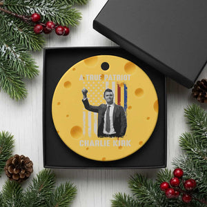 Charlie Kirk Tribute Ceramic Ornament A True Patriot Freedom American Flag TS02 1pc Yellow Cheese Print Your Wear