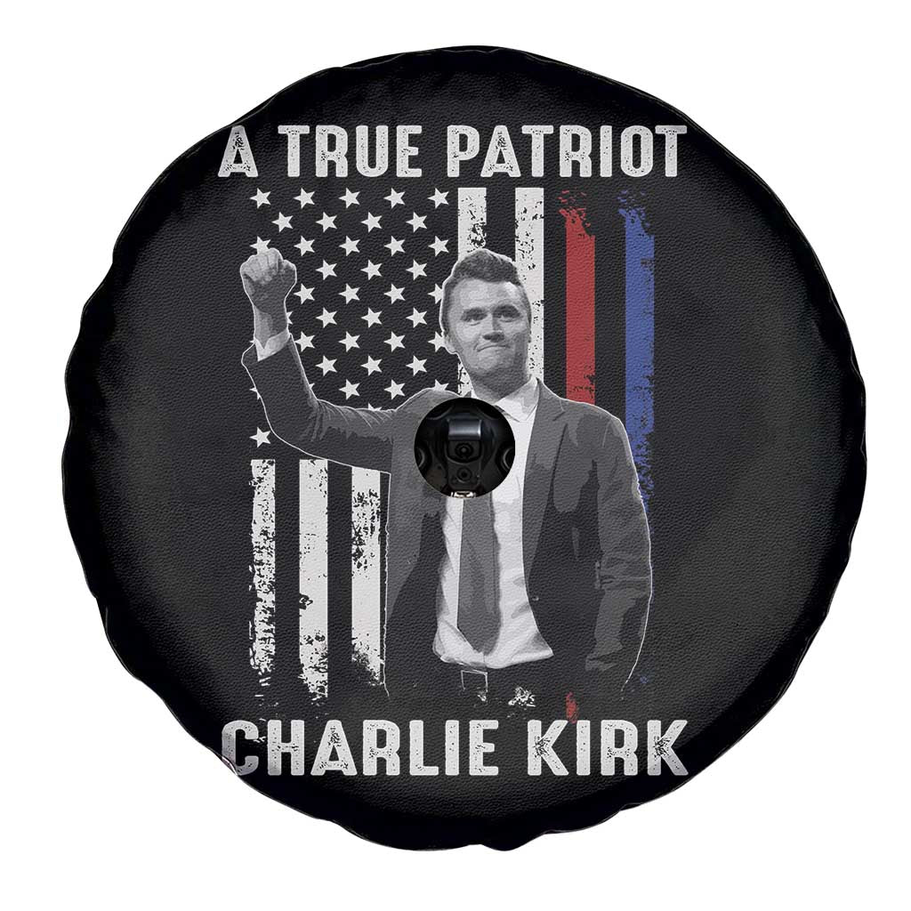 Charlie Kirk Tribute Spare Tire Cover A True Patriot Freedom American Flag TS02 Print Your Wear