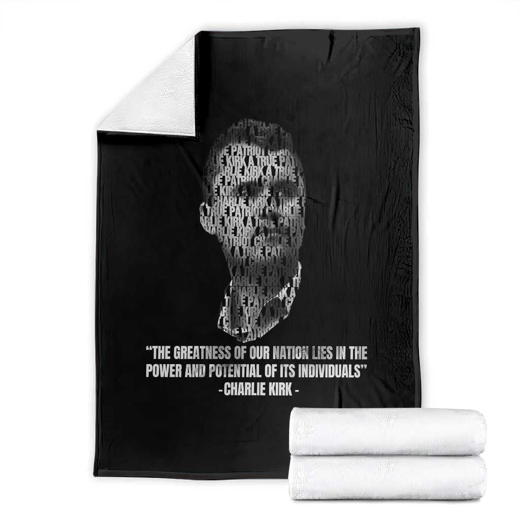 Charlie Kirk Legacy Throw Blanket Greatness of Our Nation American True Patriot TS02 Black Print Your Wear