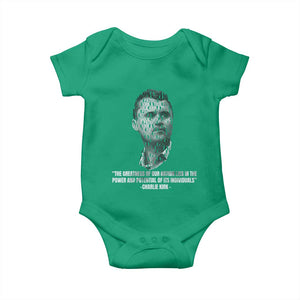 Charlie Kirk Legacy Baby Onesie Greatness of Our Nation American True Patriot TS02 Irish Green Print Your Wear