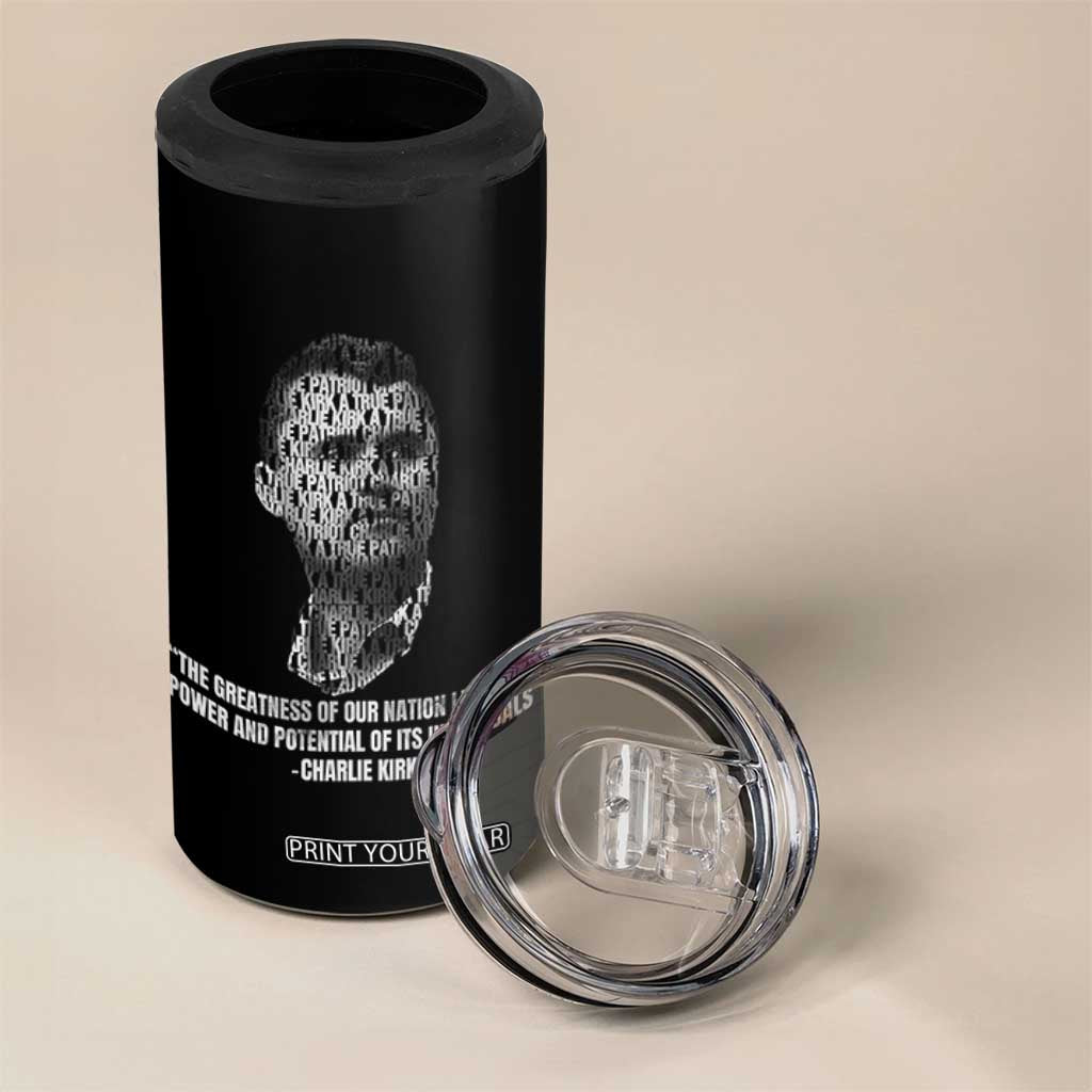 Charlie Kirk Legacy 4 in 1 Can Cooler Tumbler Greatness of Our Nation American True Patriot TS02 Print Your Wear