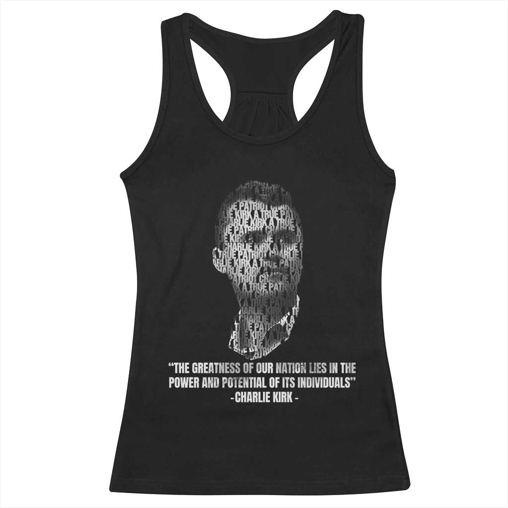 Charlie Kirk Legacy Racerback Tank Top Greatness of Our Nation American True Patriot TS02 Black Print Your Wear
