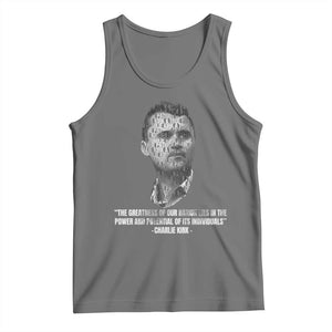 Charlie Kirk Legacy Tank Top Greatness of Our Nation American True Patriot TS02 Black Heather Print Your Wear