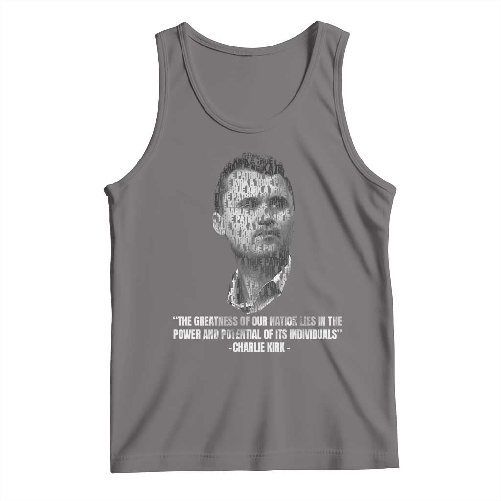 Charlie Kirk Legacy Tank Top Greatness of Our Nation American True Patriot TS02 Deep Heather Print Your Wear