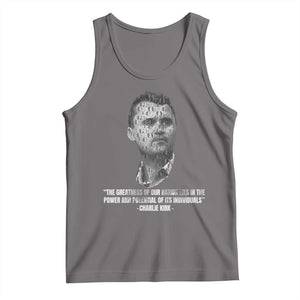 Charlie Kirk Legacy Tank Top Greatness of Our Nation American True Patriot TS02 Deep Heather Print Your Wear