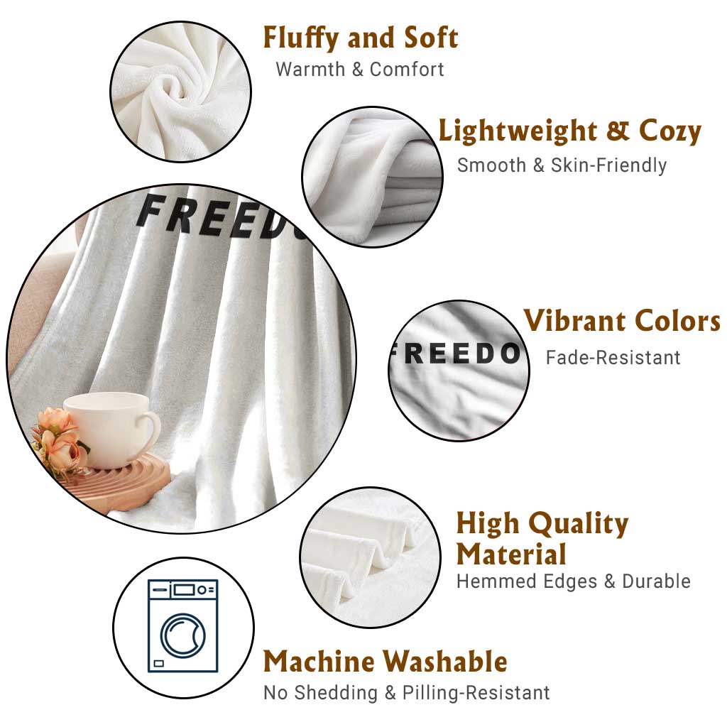 Freedom Statement Throw Blanket Free Speech Charlie Kirk Tribute TS02 Print Your Wear