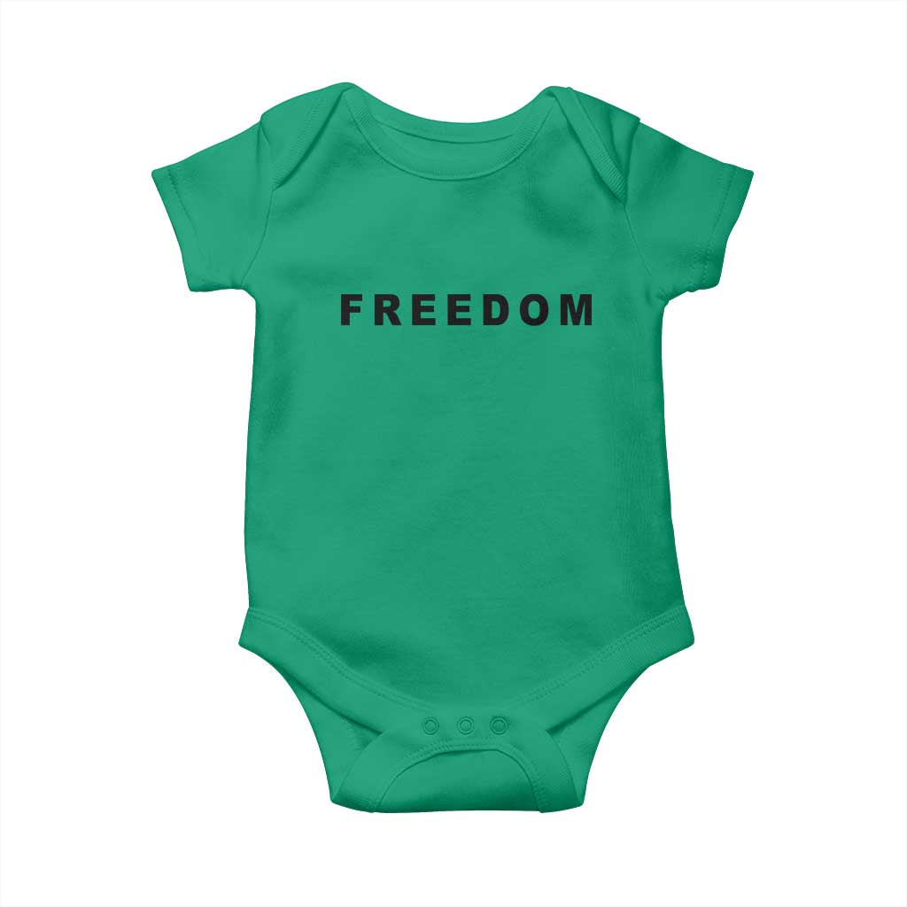 Freedom Statement Baby Onesie Free Speech Charlie Kirk Tribute TS02 Irish Green Print Your Wear
