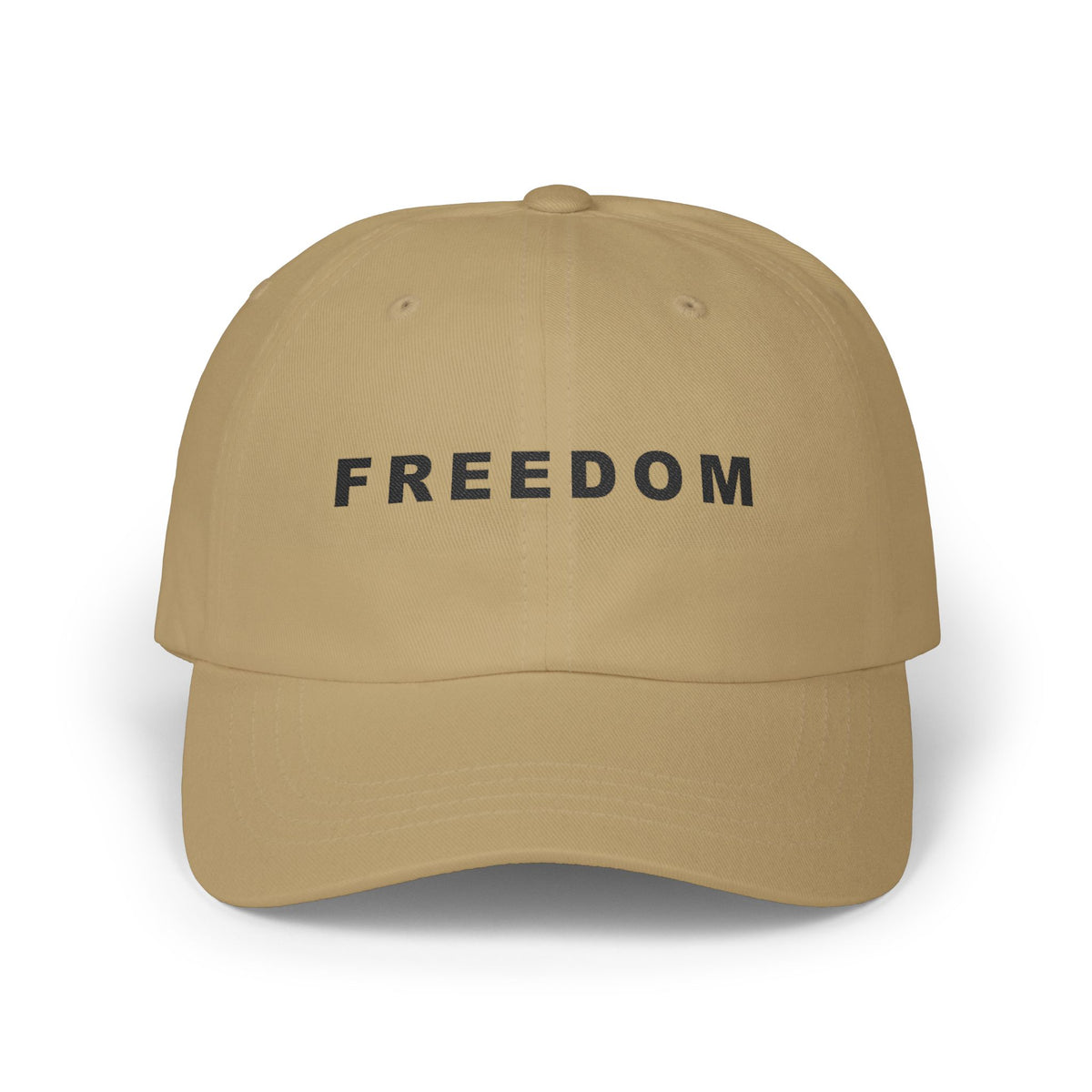 Freedom Statement Embroidered Classic Cap Patriotic Free Speech Defender TS02 Classic Cap Universal Fit Khaki Printyourwear