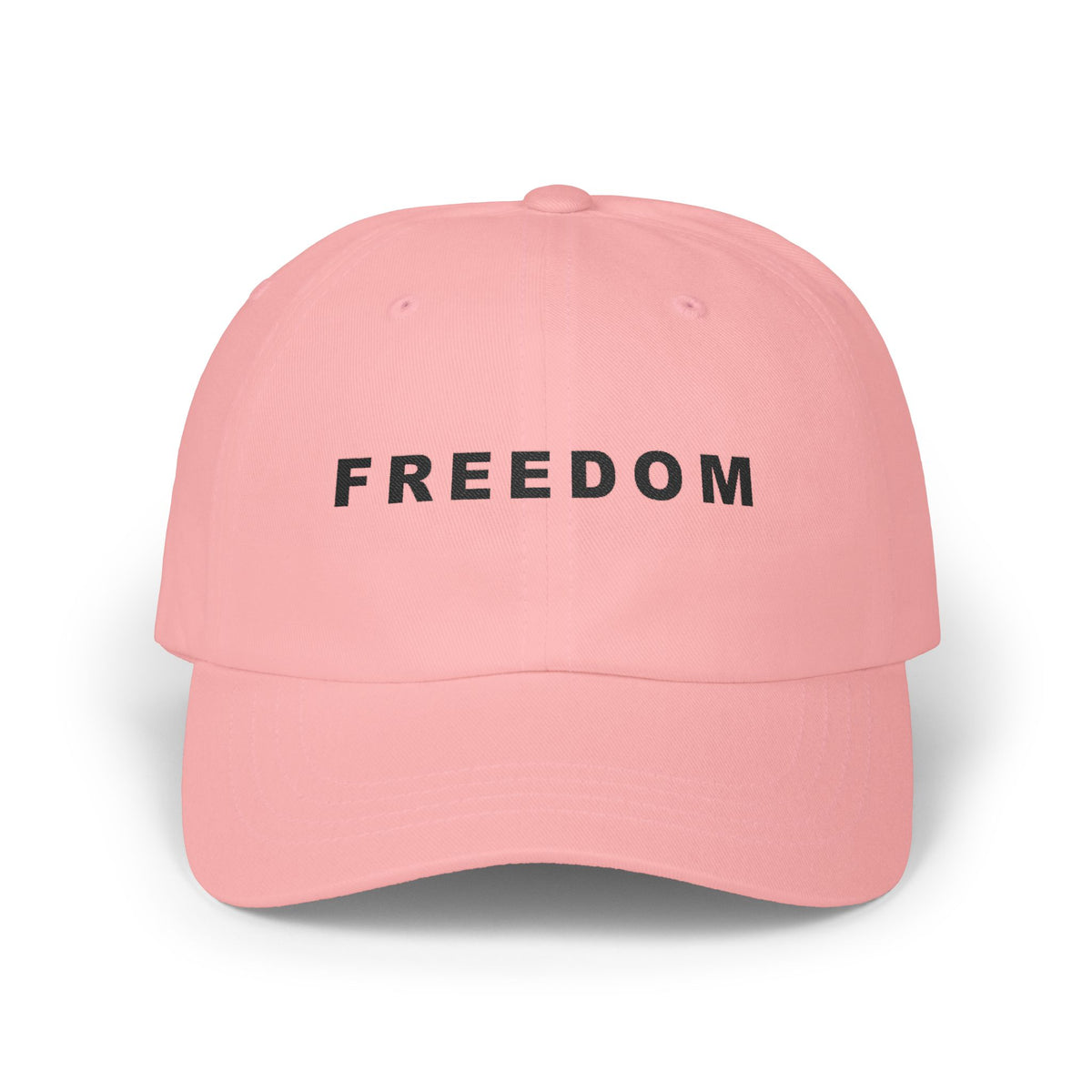 Freedom Statement Embroidered Classic Cap Patriotic Free Speech Defender TS02 Classic Cap Universal Fit Pink Printyourwear