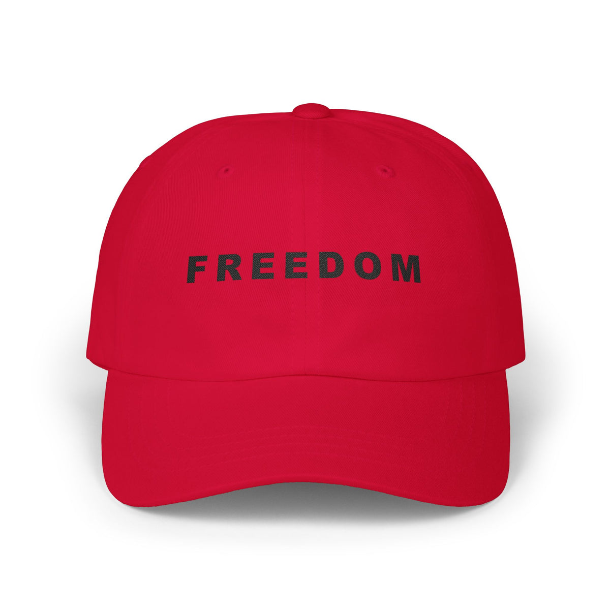 Freedom Statement Embroidered Classic Cap Patriotic Free Speech Defender TS02 Classic Cap Universal Fit Red Printyourwear