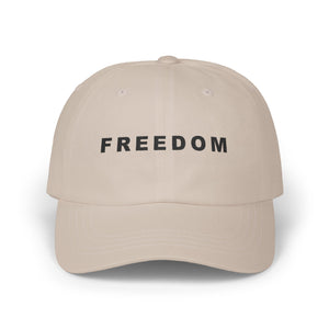 Freedom Statement Embroidered Classic Cap Patriotic Free Speech Defender TS02 Classic Cap Universal Fit Stone Printyourwear