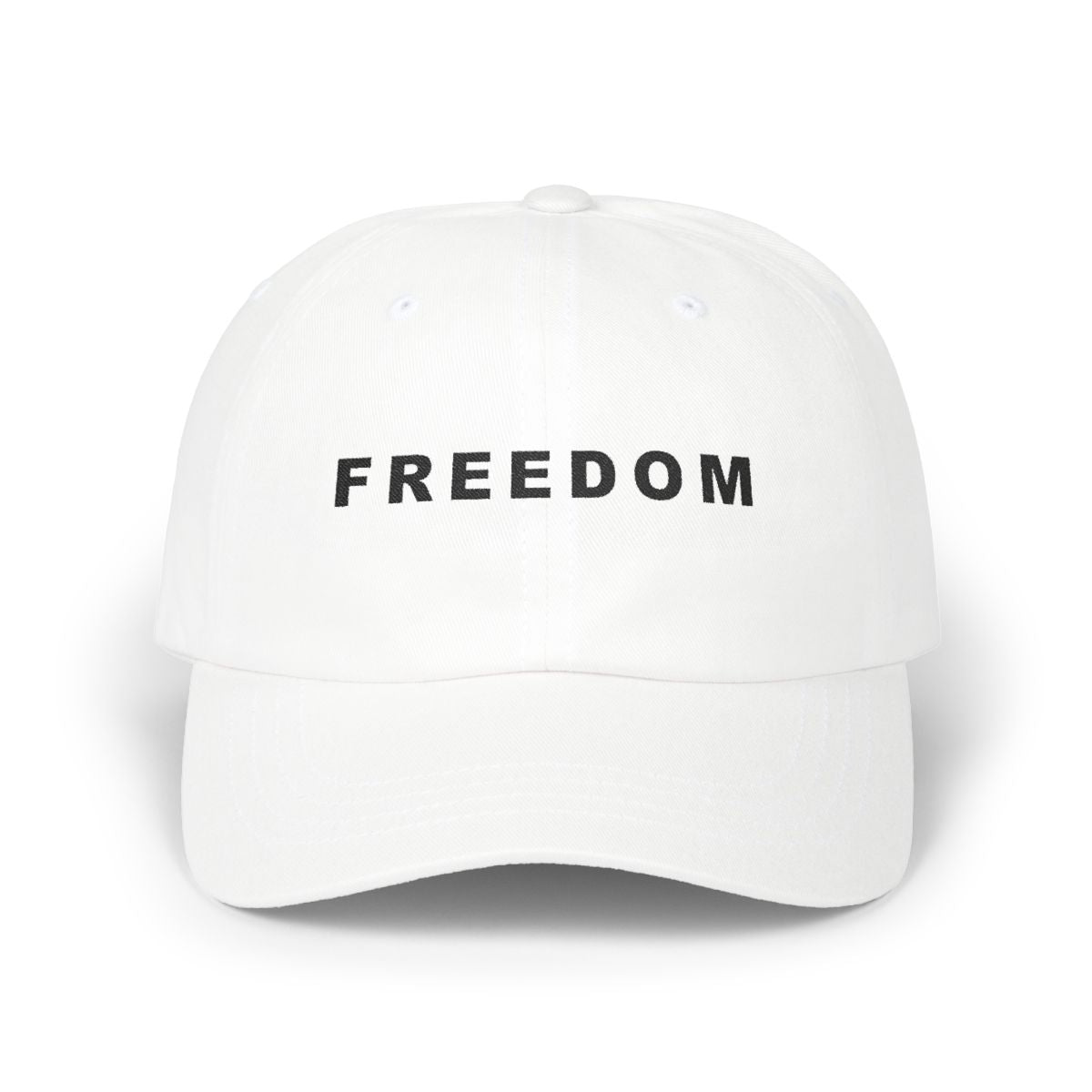 Freedom Statement Embroidered Classic Cap Patriotic Free Speech Defender TS02 Classic Cap Universal Fit White Printyourwear