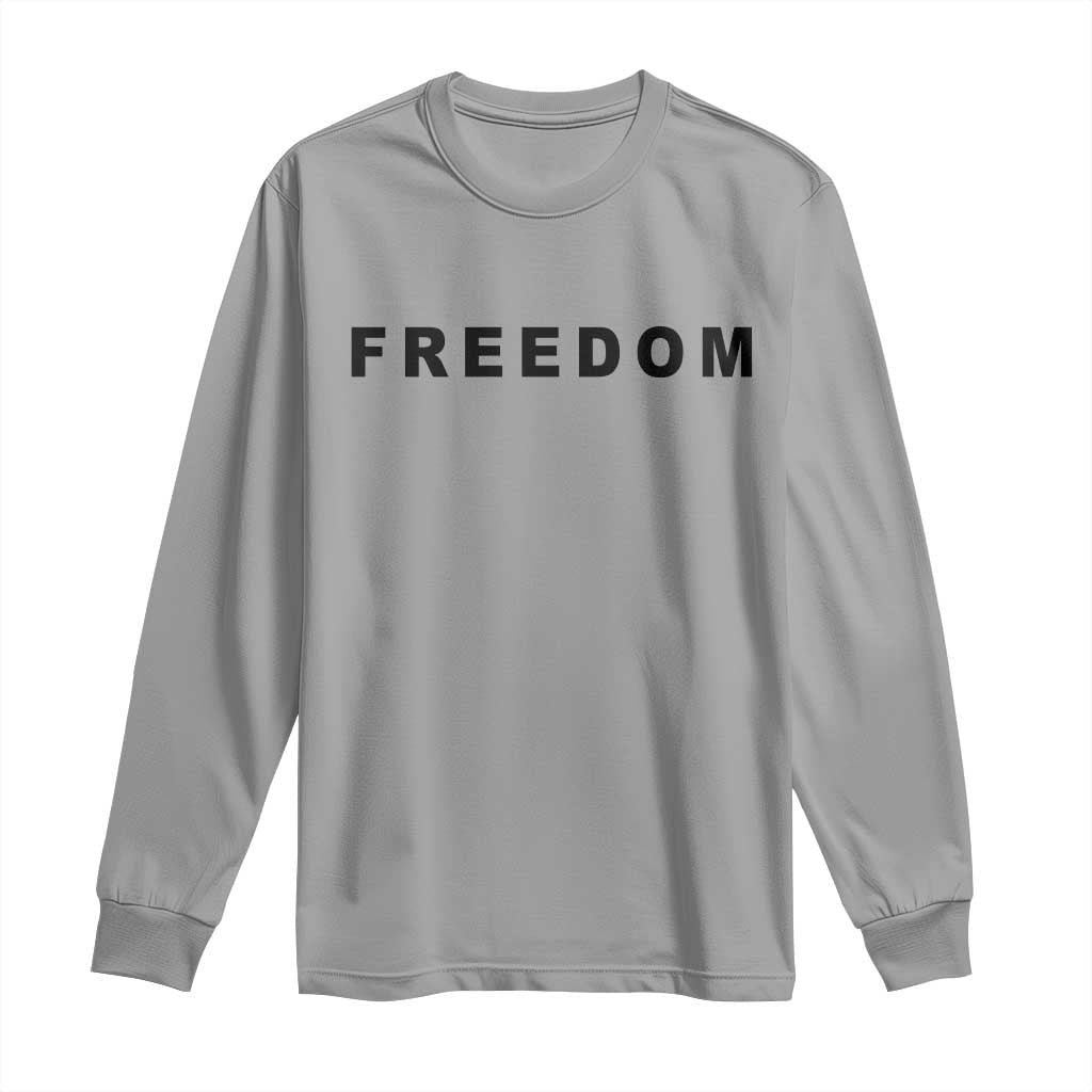 Freedom Statement Long Sleeve Shirt Free Speech Charlie Kirk Tribute TS02 Sport Gray Print Your Wear
