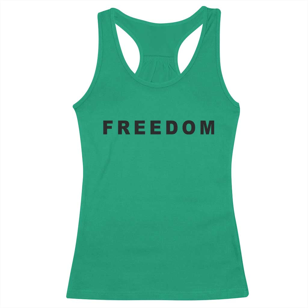 Freedom Statement Racerback Tank Top Free Speech Charlie Kirk Tribute TS02 Irish Green Print Your Wear