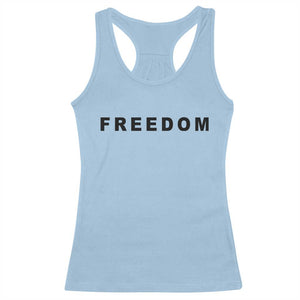 Freedom Statement Racerback Tank Top Free Speech Charlie Kirk Tribute TS02 Light Blue Print Your Wear