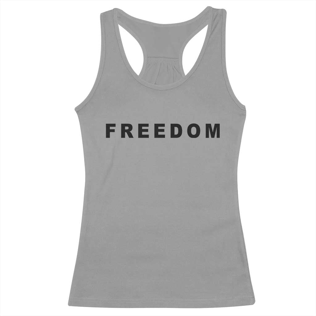 Freedom Statement Racerback Tank Top Free Speech Charlie Kirk Tribute TS02 Sport Gray Print Your Wear