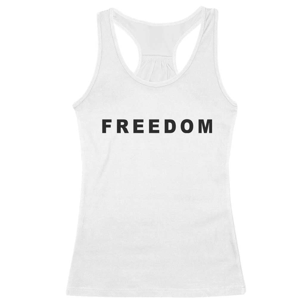 Freedom Statement Racerback Tank Top Free Speech Charlie Kirk Tribute TS02 White Print Your Wear
