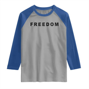 Freedom Statement Raglan Shirt Free Speech Charlie Kirk Tribute TS02 Sport Gray Royal Print Your Wear