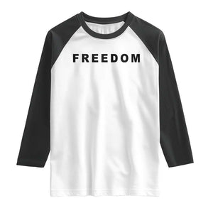 Freedom Statement Raglan Shirt Free Speech Charlie Kirk Tribute TS02 White Black Print Your Wear