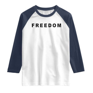 Freedom Statement Raglan Shirt Free Speech Charlie Kirk Tribute TS02 White Navy Print Your Wear