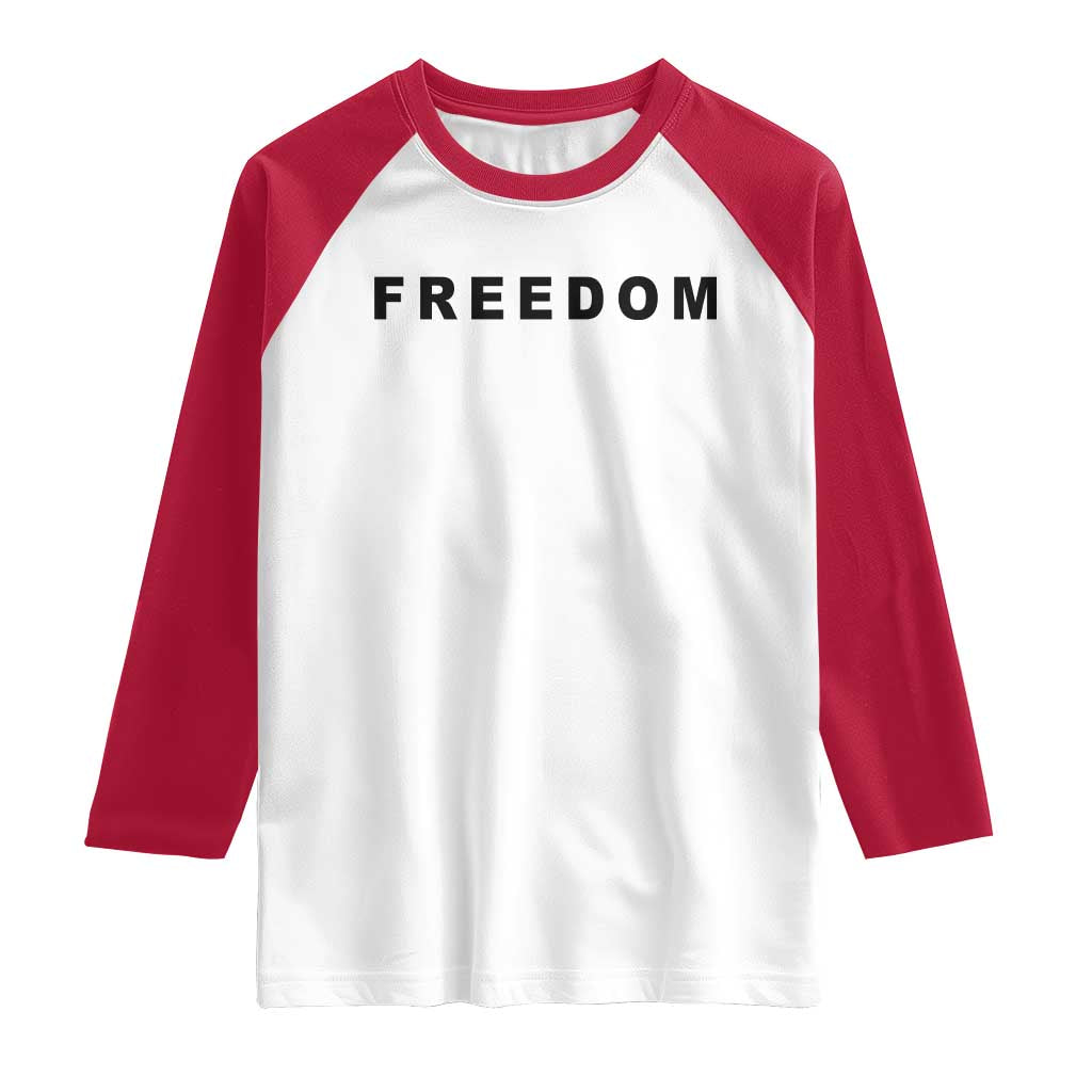 Freedom Statement Raglan Shirt Free Speech Charlie Kirk Tribute TS02 White Red Print Your Wear