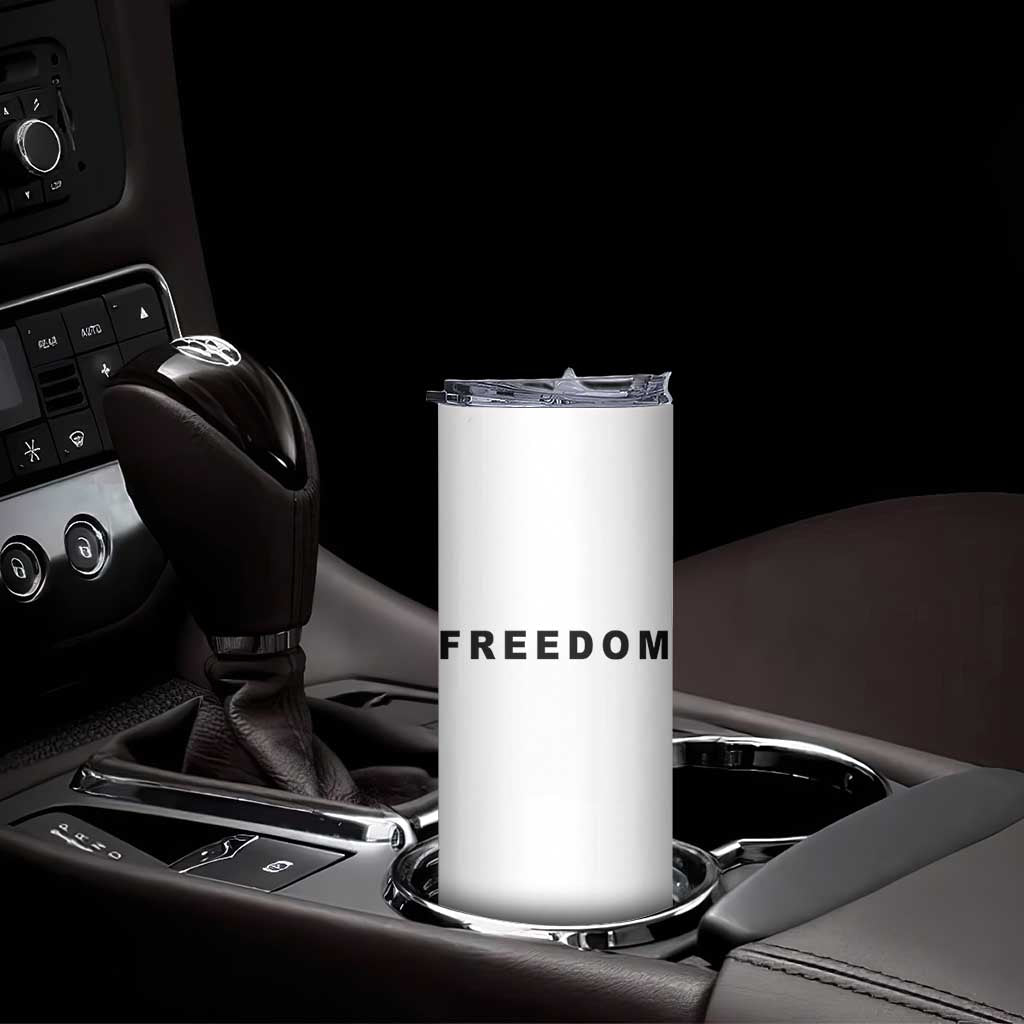 Freedom Statement Skinny Tumbler Free Speech Charlie Kirk Tribute TS02 Print Your Wear