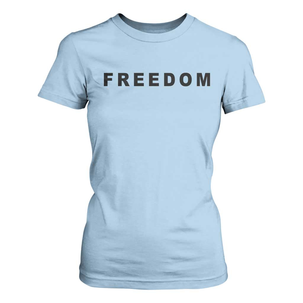 Freedom Statement T Shirt For Women Free Speech Charlie Kirk Tribute TS02 Light Blue Print Your Wear