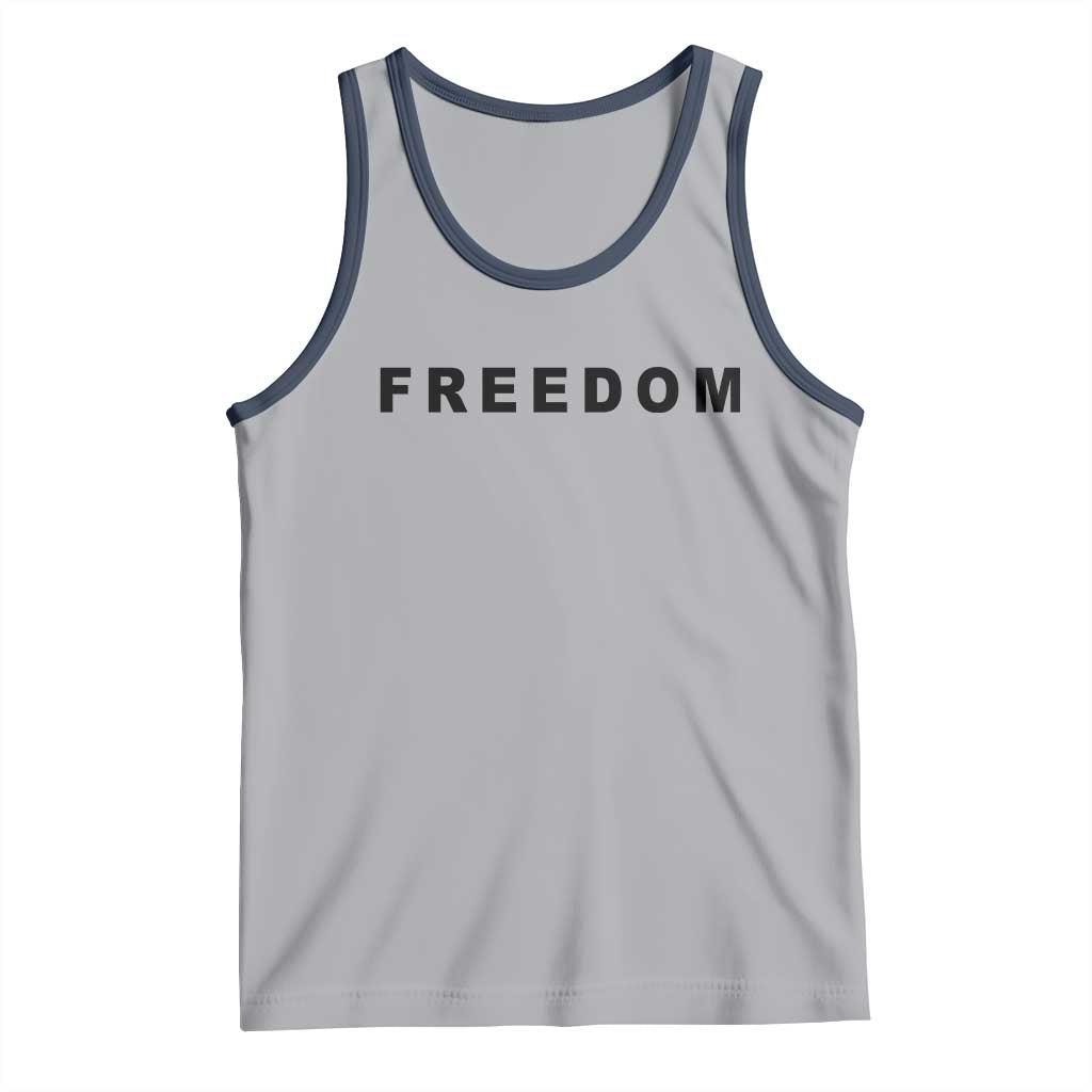 Freedom Statement Tank Top Free Speech Charlie Kirk Tribute TS02 Athletic Heather Navy Print Your Wear