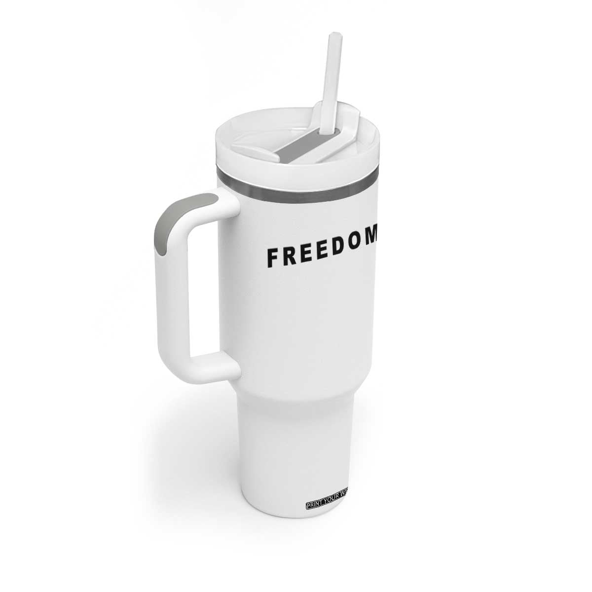 Freedom Statement Tumbler With Handle Free Speech Charlie Kirk Tribute TS02 Print Your Wear