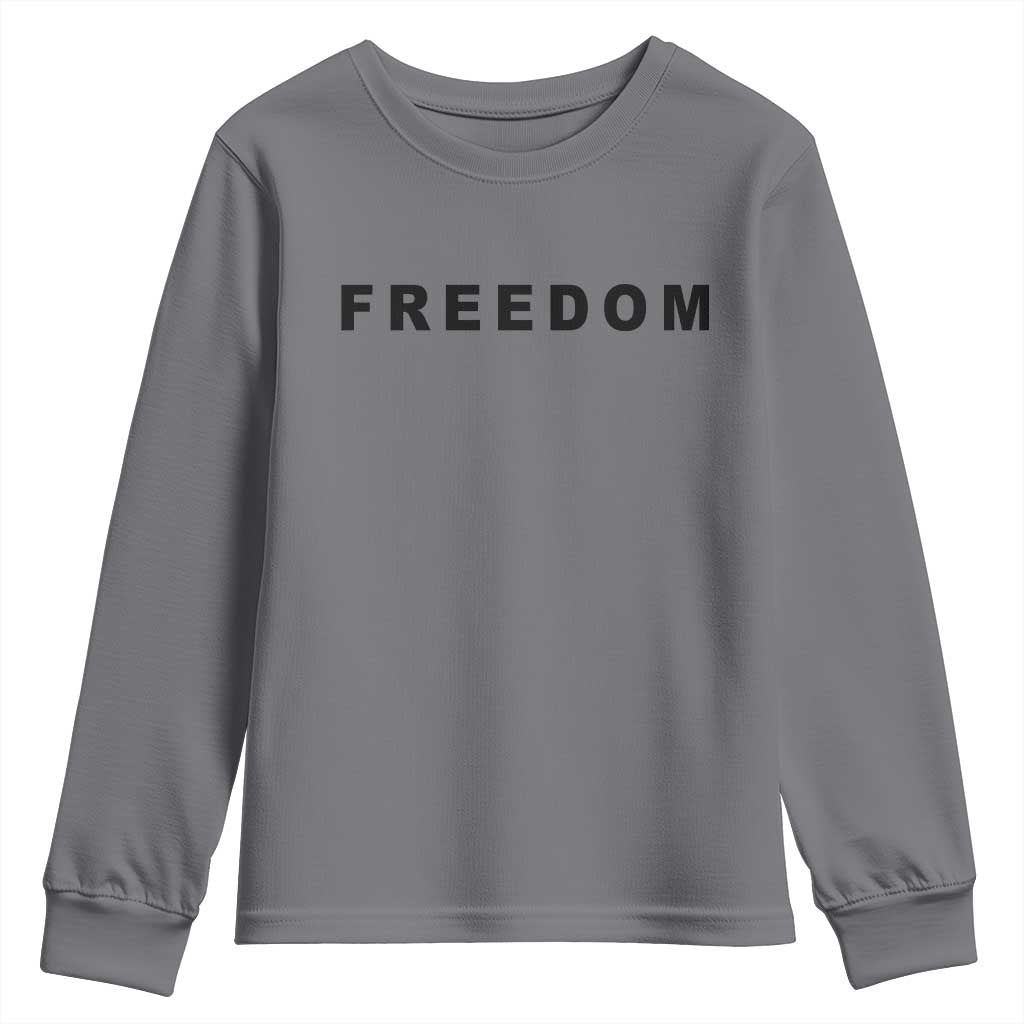 Freedom Statement Youth Sweatshirt Free Speech Charlie Kirk Tribute TS02 Charcoal Print Your Wear