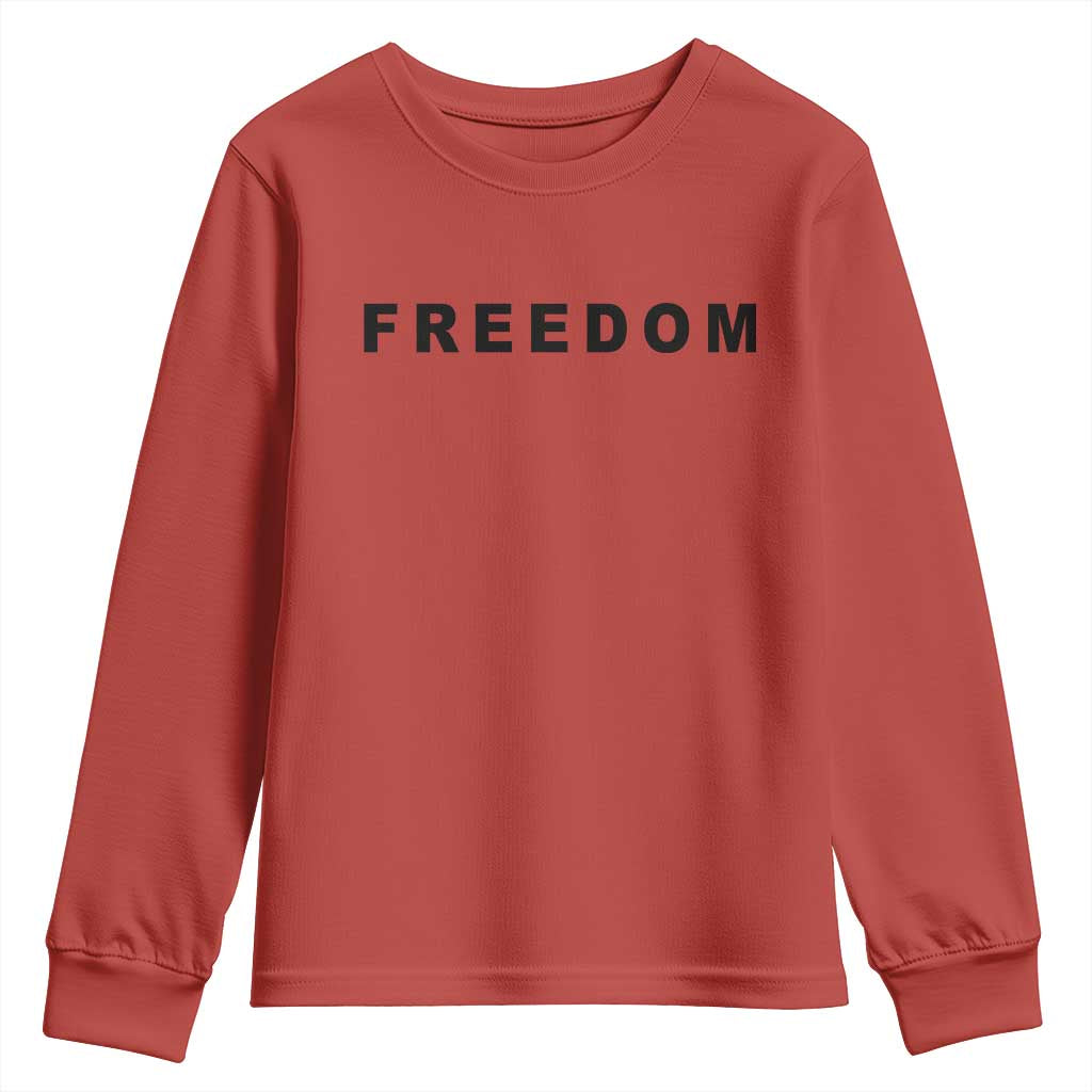 Freedom Statement Youth Sweatshirt Free Speech Charlie Kirk Tribute TS02 Red Print Your Wear
