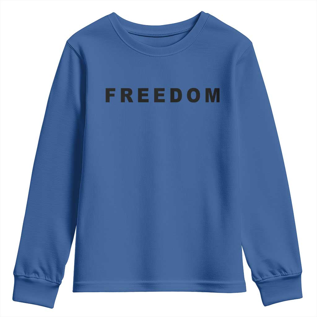 Freedom Statement Youth Sweatshirt Free Speech Charlie Kirk Tribute TS02 Royal Blue Print Your Wear